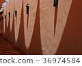 Shadows on the wall of an oval shape 36974584