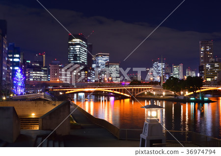 Night view around Osaka Tenmabashi 36974794