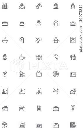 Vector hotel icon set 36975213