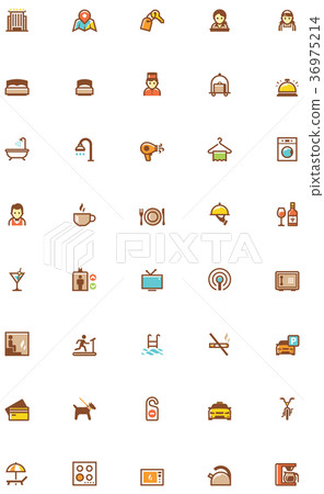 Vector hotel icon set Vector hotel icon set 36975214