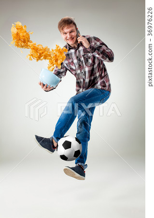 Portrait of young man with smart phone and 36976226