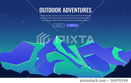 Landscape with mountain peaks. Winter sport 36976399