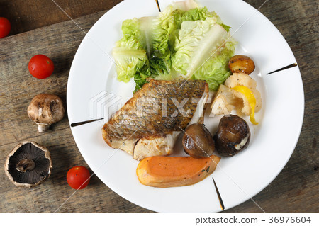 Grilled Seabass vegetable Grilled Seabass vegetable 36976604