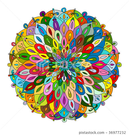 Mandala ornament, colorful pattern for your design 36977232