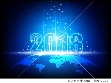 Happy New Year 2018, Futuristic technology 36977277