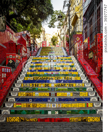 Escadaria Selaron in Lapa in Rio de Janeiro Escadaria Selaron in Lapa in Rio de Janeiro 36977747