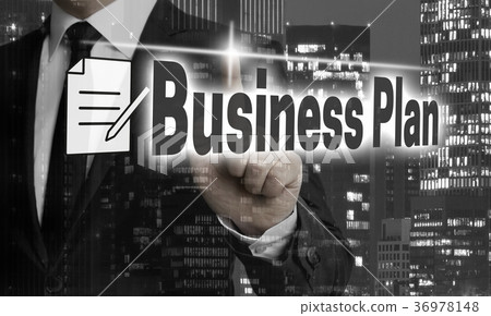 Business plan is shown by businessman concept 36978148