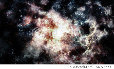 Cosmic clouds of mist on bright colorful 36978633