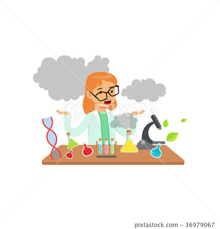 Girl scientist after a failed experiment Girl scientist after a failed experiment 36979067
