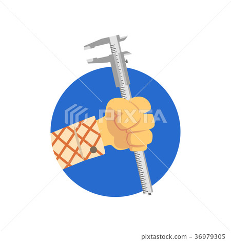 Hand holding vernier caliper or stangenzirkel 36979305