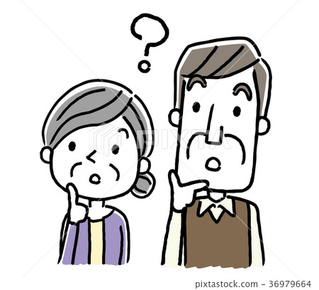 Senior couple: doubt, think Senior couple: doubt, think 36979664