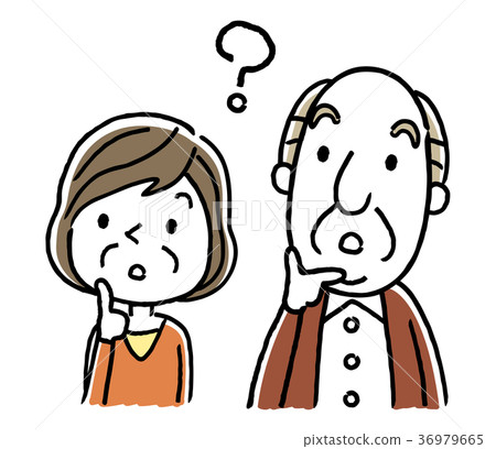 Senior couple: doubt, think Senior couple: doubt, think 36979665