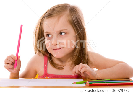 Girl drawing 36979782