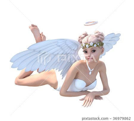 Cute angel fairy fairy perming3DCG illustration material 36979862