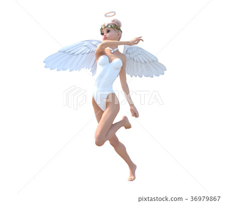 Cute angel fairy fairy perming3DCG illustration material 36979867