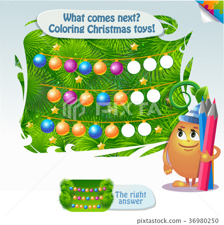 what comes next. coloring Christmas toys 36980250