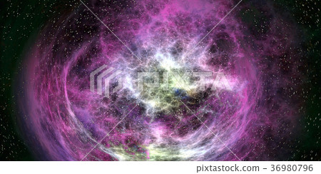 Vibrant outer space and milky way texture background (seamless connection, high resolution 2D CG rendering ∕ coloring illustration) 36980796