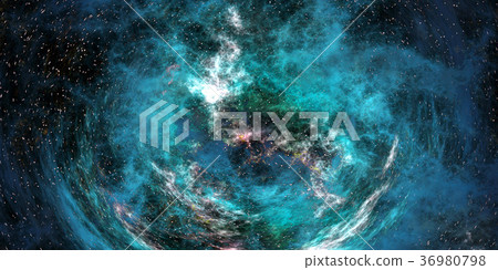 Vibrant outer space and milky way texture background (seamless connection, high resolution 2D CG rendering ∕ coloring illustration) 36980798