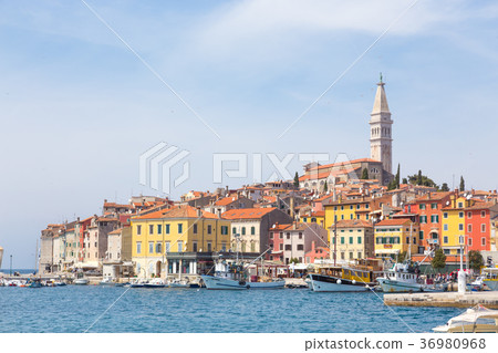 Panoramic view on old town Rovinj, Croatia. Panoramic view on old town Rovinj, Croatia. 36980968