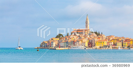 Panoramic view on old town Rovinj, Croatia. 36980969