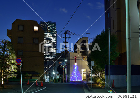 Christmas illumination of Akasaka church Christmas illumination of Akasaka church 36981121