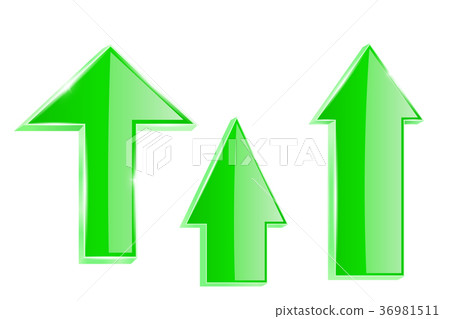 Green arrows. Shiny UP icons 36981511