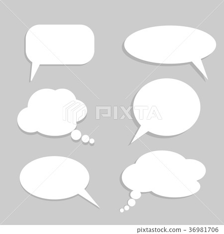 Vector set of stickers of speech bubbles. Vector set of stickers of speech bubbles. 36981706