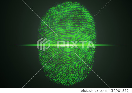 Fingerprint scanning for secure access. 3D Fingerprint scanning for secure access. 3D 36981812