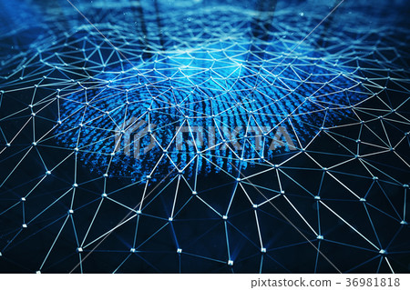 3D rendering Fingerprint Scanning Identification 36981818