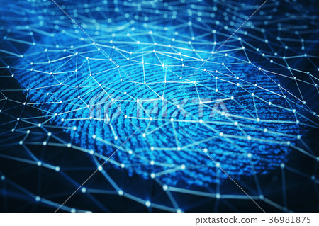 3D rendering Fingerprint Scanning Identification 36981875