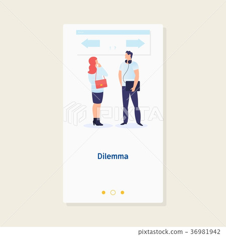 Dilemma of businessman.Business decision concept Dilemma of businessman.Business decision concept 36981942