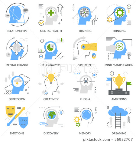 Mental Concept Flat Icons 36982707