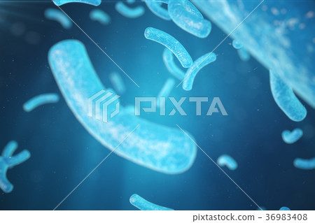 3d Illustration virus, bacteria, cell infected 3d Illustration virus, bacteria, cell infected 36983408