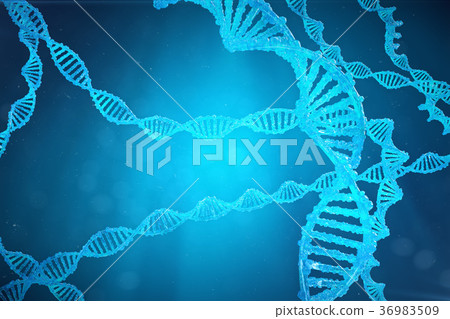 Helix DNA molecule with modified genes. Correcting 36983509