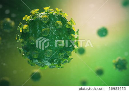 3d rendering virus, bacteria, cell infected - Stock Illustration ...