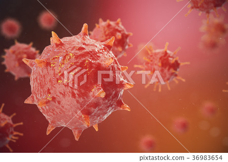 3d illustration of Influenza Virus H1N1. Swine Flu 36983654