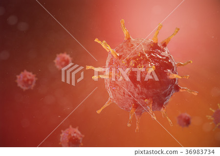 3d illustration of Influenza Virus H1N1. Swine Flu 3d illustration of Influenza Virus H1N1. Swine Flu 36983734