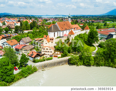 Fussen town aerial view Fussen town aerial view 36983914