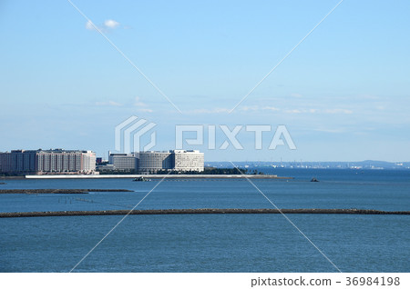 從東京都江東區新木場觀看千葉縣浦安市的面積 36984198