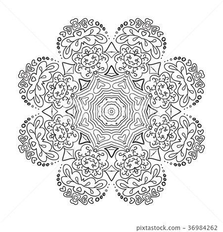 Mandala Doodle drawing. Round ornament Mandala Doodle drawing. Round ornament 36984262