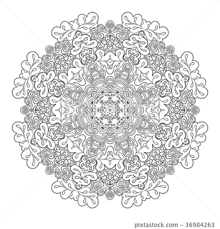 Mandala Doodle drawing. Round ornament Mandala Doodle drawing. Round ornament 36984263