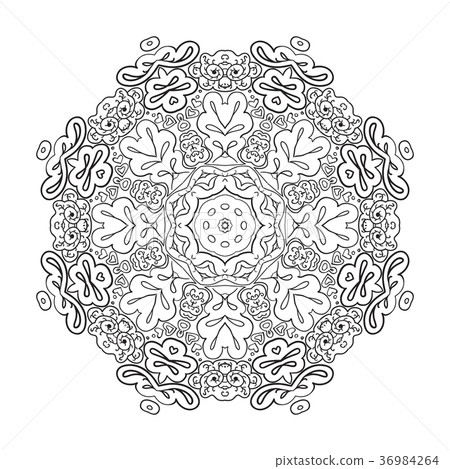 Mandala Doodle drawing. Round ornament Mandala Doodle drawing. Round ornament 36984264