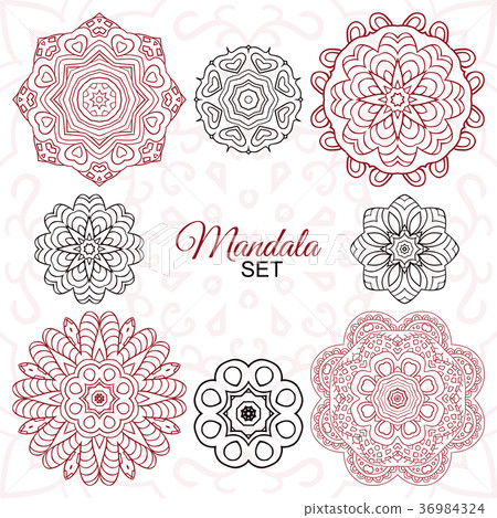 Mandala set. Round decorative ornament Mandala set. Round decorative ornament 36984324