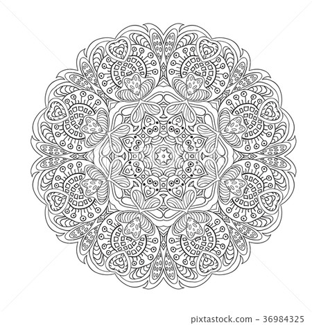 Mandala Doodle drawing. Round ornament Mandala Doodle drawing. Round ornament 36984325