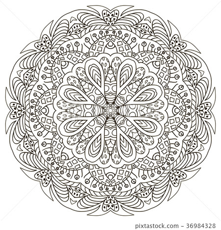 Mandala Doodle drawing. Round ornament Mandala Doodle drawing. Round ornament 36984328