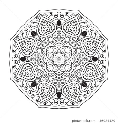 Mandala Doodle drawing. Round ornament Mandala Doodle drawing. Round ornament 36984329