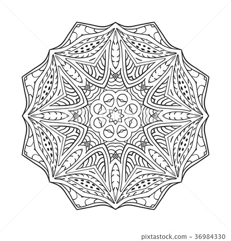 Mandala Doodle drawing. Round ornament Mandala Doodle drawing. Round ornament 36984330