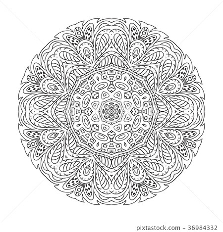 Mandala Doodle drawing. Round ornament Mandala Doodle drawing. Round ornament 36984332