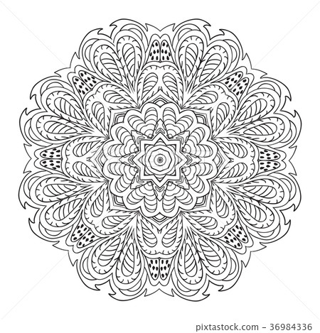 Mandala Doodle drawing. Round ornament Mandala Doodle drawing. Round ornament 36984336