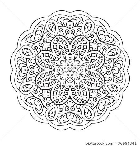 Mandala Doodle drawing. Round ornament Mandala Doodle drawing. Round ornament 36984341